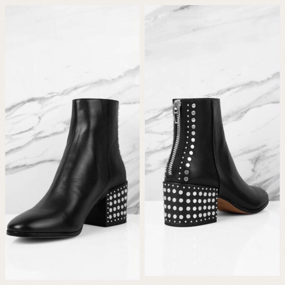 SOLD - Dolce Vita Mazey Black Studded Ankle Booti…